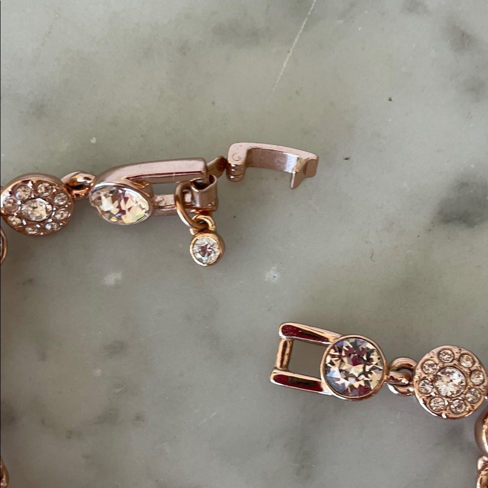 GIVENCHY Rose Gold Tennis Bracelet with Clear Crystals - Picture 12 of 16